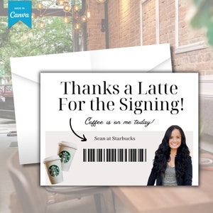 Signing Agent Thank You | Thank you Postcard | Notary Thank You | Thanks a Latte Postcard | Notary Postcard | Go Direct | Notary Marketing
