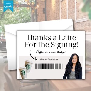Agente de assinatura, obrigado | obrigado cartão postal | Notário Obrigado | agradece a um Latte Cartão Postal | notário cartão postal | Vá direto | Marketing Notarial