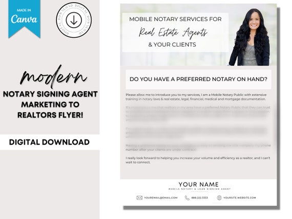 Notary Marketing Realtor Letter Loan Signing Agent Market - Etsy