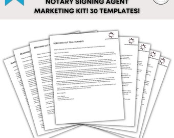 Notary Marketing Kit | 30 Notary Flyers | 30 Templates | Signing Agent Marketing Kit |  Notary Signing Agent Marketing | Notary Kit |