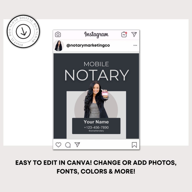 Notary Posts 15 Mobile Notary Social Media Posts | Notary Insta Posts | Signing ...