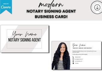 Notary Business Card | Signing Agent Business Card | Notary Business Card | Signing Agent Digital Business Card | Signing Agent Marketing |