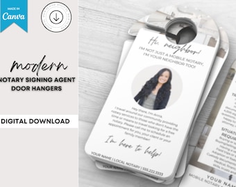 Notary Door Hanger | Loan Signing Agent Door Hanger | Notary Marketing | Market Notary Business | Signing Agent Marketing |