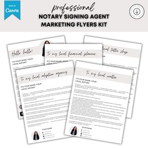Notary Marketing Flyers | 5 Signing Agent Flyers | Notary Marketing Letters | Notary Signing Agent Flyers | Mobile Notary Marketing | NSA |