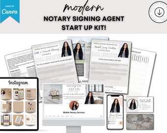 Signing Agent Start Up Kit | Notary Marketing Kit | Notary Marketing | Signing Agent Marketing | Notary Instagram | Notary Social Media