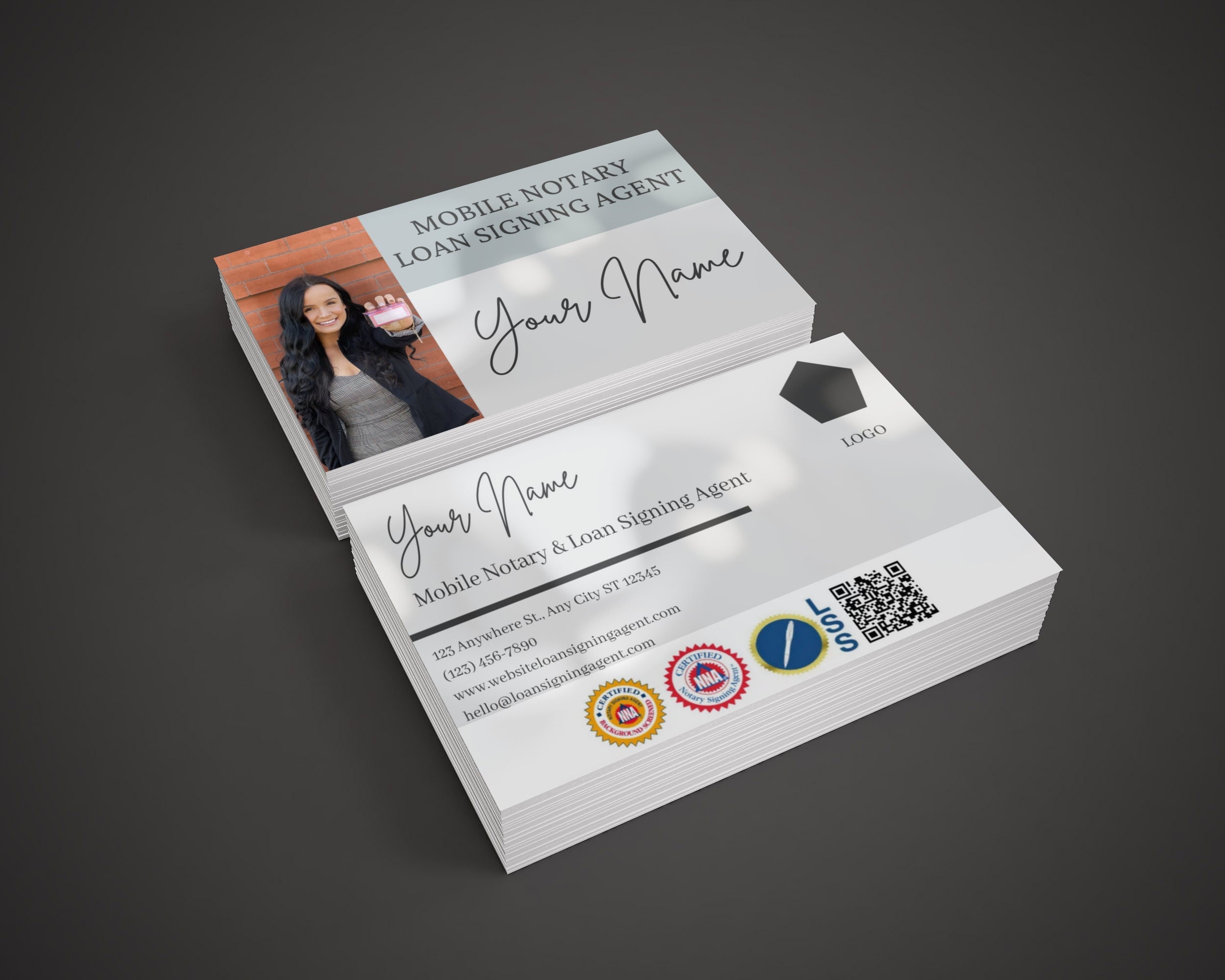 DIY Notary Business Card Template Loan Signing Agent Mobile Etsy