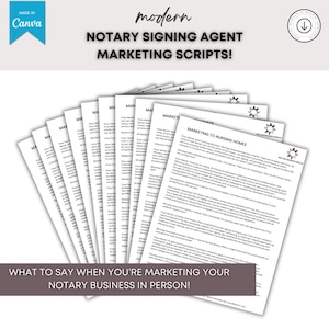 Notary Marketing Scripts | 10 Notary Scripts | Loan Signing Agent Marketing | Notary Signing Agent | Notary Loan Documents |