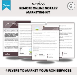 RON Marketing Kit | Remote Online Notary Marketing Kit | RON Flyer | Market Remote Online Notary Services | RON Kit