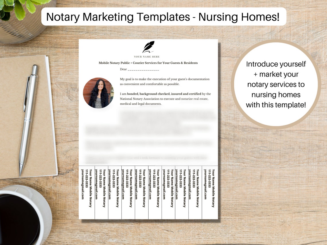 Notary Marketing Nursing Home Letter Loan Signing Agent Etsy
