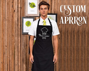 Personalized Aprons Custom Apron Customized Aprons Full-Length Bib Apron Your text Here Apron Chef Aprons Cooking Apron BBQ Apron