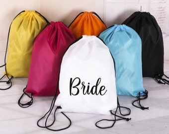 Bolsa de cordón personalizada / Bolsa de cordón de nombre personalizado / Bolsa de cordón de gimnasio personalizada / Bolsa de cordón de fiesta nupcial / Regalo para su regalo de boda