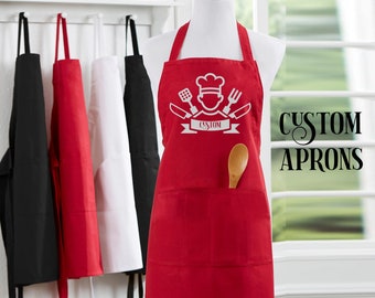 Personalized Aprons Custom Apron Customized Aprons Full-Length Bib Apron Your text Here Apron Chef Aprons Cooking Apron BBQ Apron