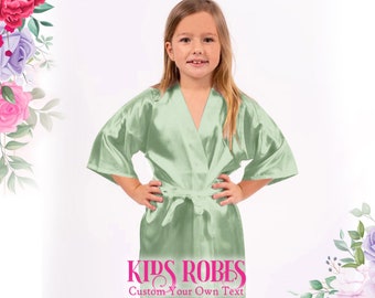 Custom Kids Robe Kimono Robes Bridal Robe Personalized Robe Customized Robes Custom Bridesmaid Gift Hen Party Robe Birthday Robes Satin Robe