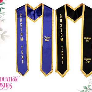 Customized Graduation Sash Custom Graduation Sash Personalized Sash Custom Text Sash Custom Sash Graduation Stoles image 1