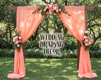 Wedding Draping Décor – Soft Flowing Arch Drapes for Ceremony | Wedding Backdrop Fabric | Arbor Draping | Garden Wedding Decoration