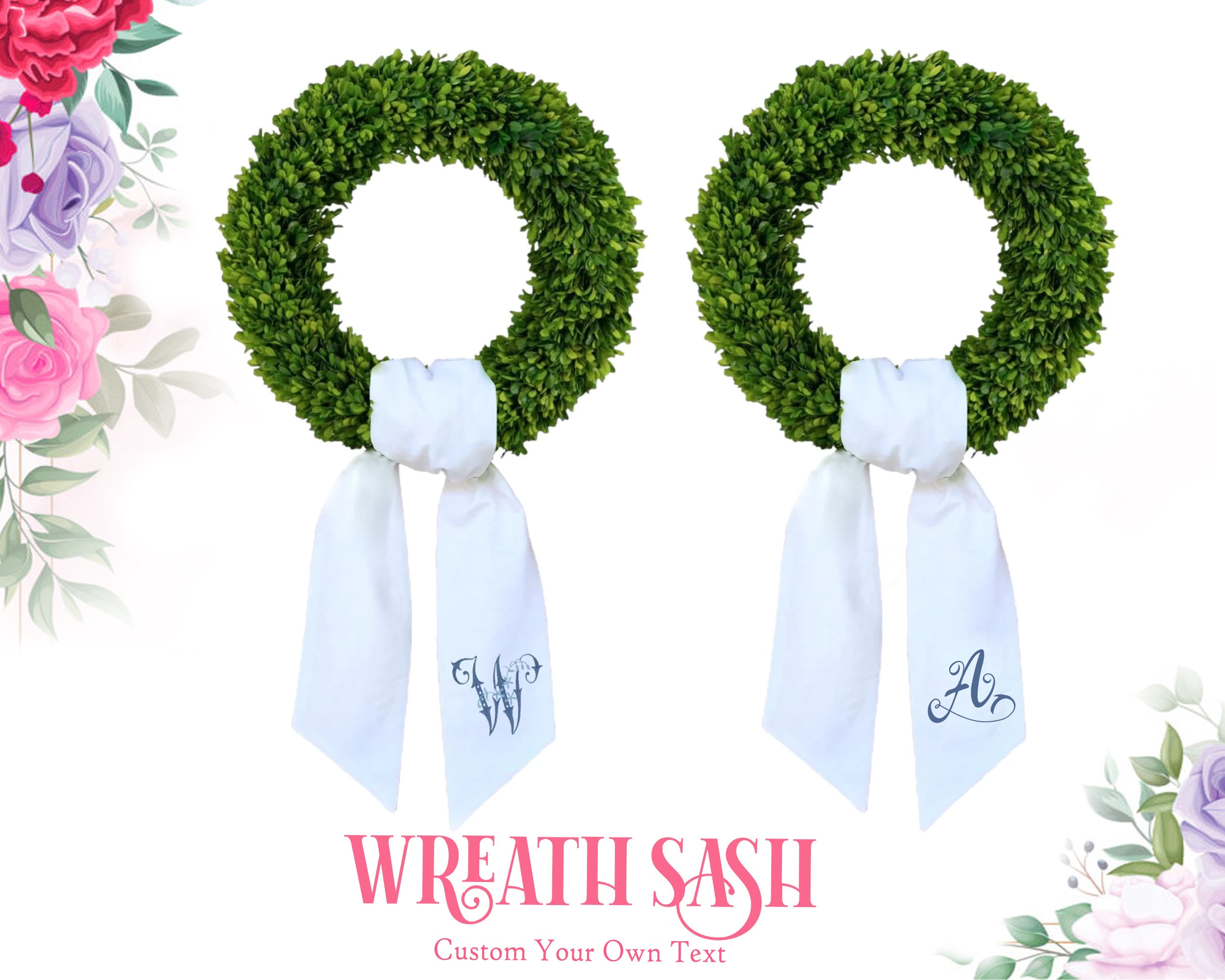 Custom Wreath Sash