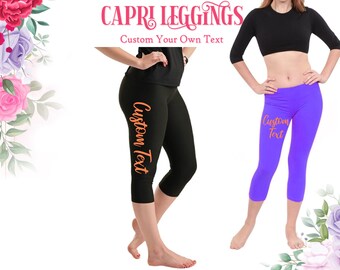 Personalized Capri Gym Capri 3/4 Capri Pants Workout Capri Yoga Capri Custom Print Capri Custom Gift For Her Capri leggings Exercise Capri