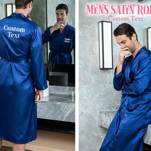 Personalize Satin Mens Robes,Custom Gift for Groom,Gift forHim,Personalize Groomsmen Robe,Groomsmen Wedding Robe, Groom Satin Robe