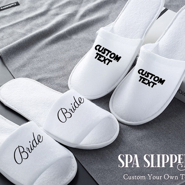 Personalized Slippers Customized Spa Slippers House Wear Slippers Spa Slippers Bride Slippers Bridesmaid Slippers Gift For Her Wedding Gift