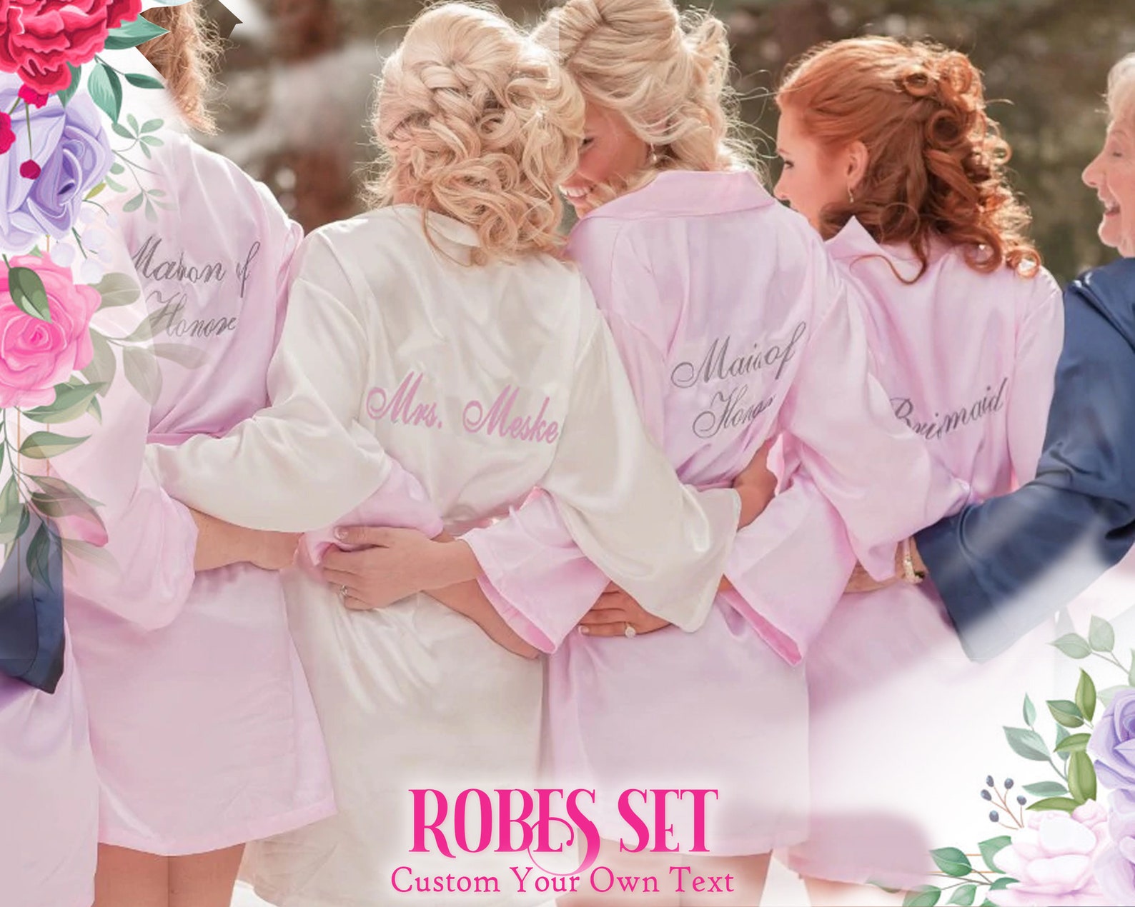 Custom Set of Robes Kimono Robes Bridal Robe Personalized Robe - Etsy