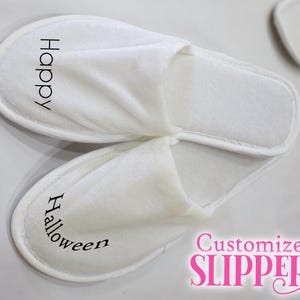 Bridesmaid Slippers Customized Spa Slippers Close Toe White Slippers House Wear Slippers Bride Slippers Gift For Her Wedding Gift