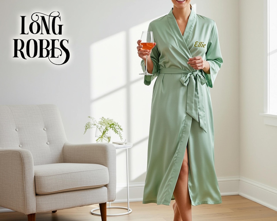 6xl Robe Personalized Bridal Bridesmaids Robes | Custom Long Sleeve Robes | Plus ...