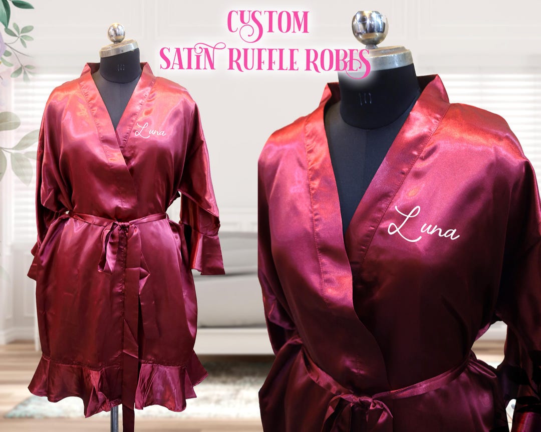 Plus Size Ruffle Robe - Bridesmaid Wedding Robes - Matching Bridal ...
