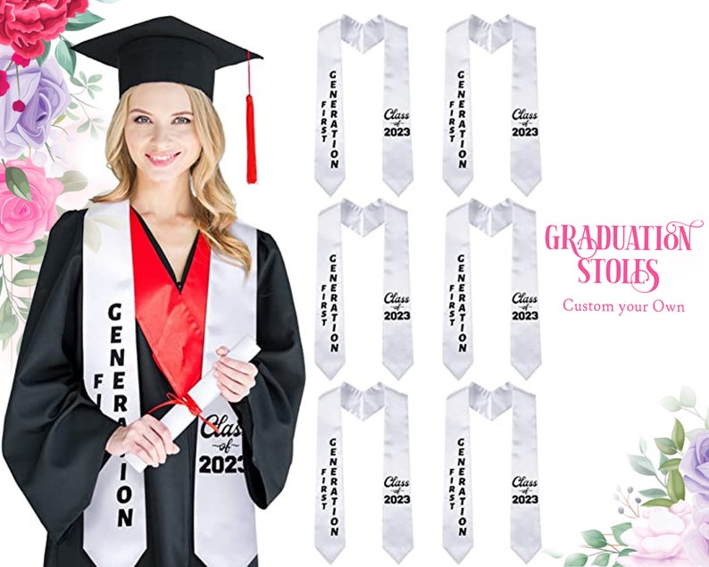 Customized Graduation Sash Custom Graduation Sash Personalized Sash Custom Text Sash Custom Sash Graduation Stoles image 2