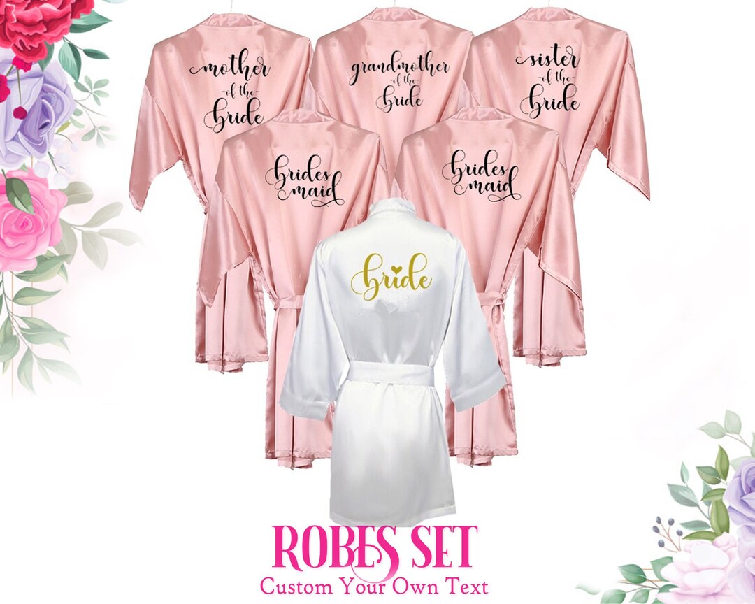 Personalized Robes Custom Set of Robes Kimono Robes Bridal Robe