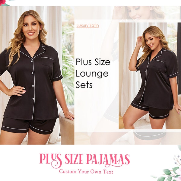 Plus size Pajamas - Wedding - Custom Pajamas Wedding Party PJs - Bridal party pajamas -Bridesmaid gift - Bridal party PJs - Matching pajamas