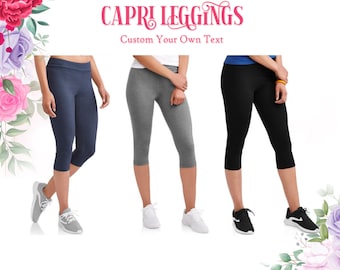 3/4 Capri Pants Workout Capri Exercise Capri Personalized Capri Gym Capri Yoga Capri Custom Print Capri Custom Gift For Her Capri leggings