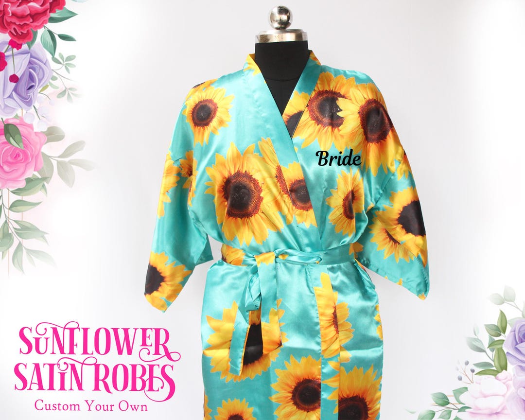 Sunflower Robes Kids Robe Kimono Robes Custom Bridal Robe Personalized ...