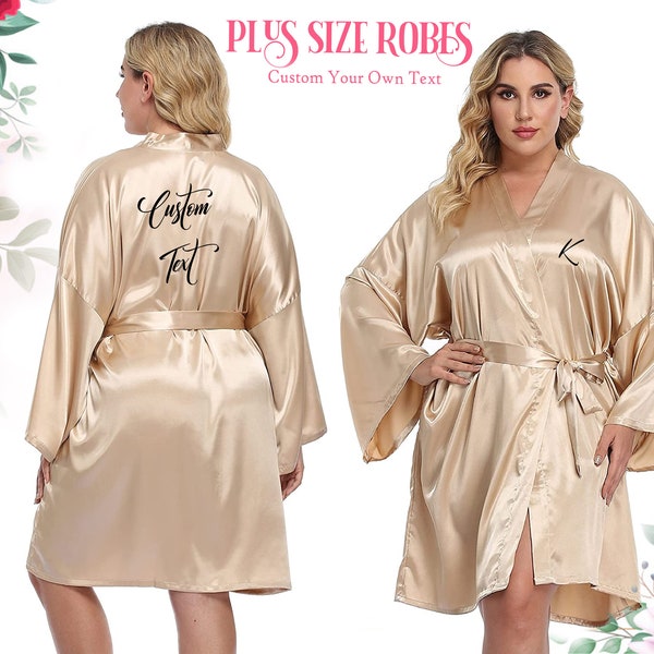 Plus Size Robes Personalized 6XL Robes Customized Robes Custom Bridal Robe Bridesmaid Robes Hen Party Robe Birthday Robes Satin Robe Bride