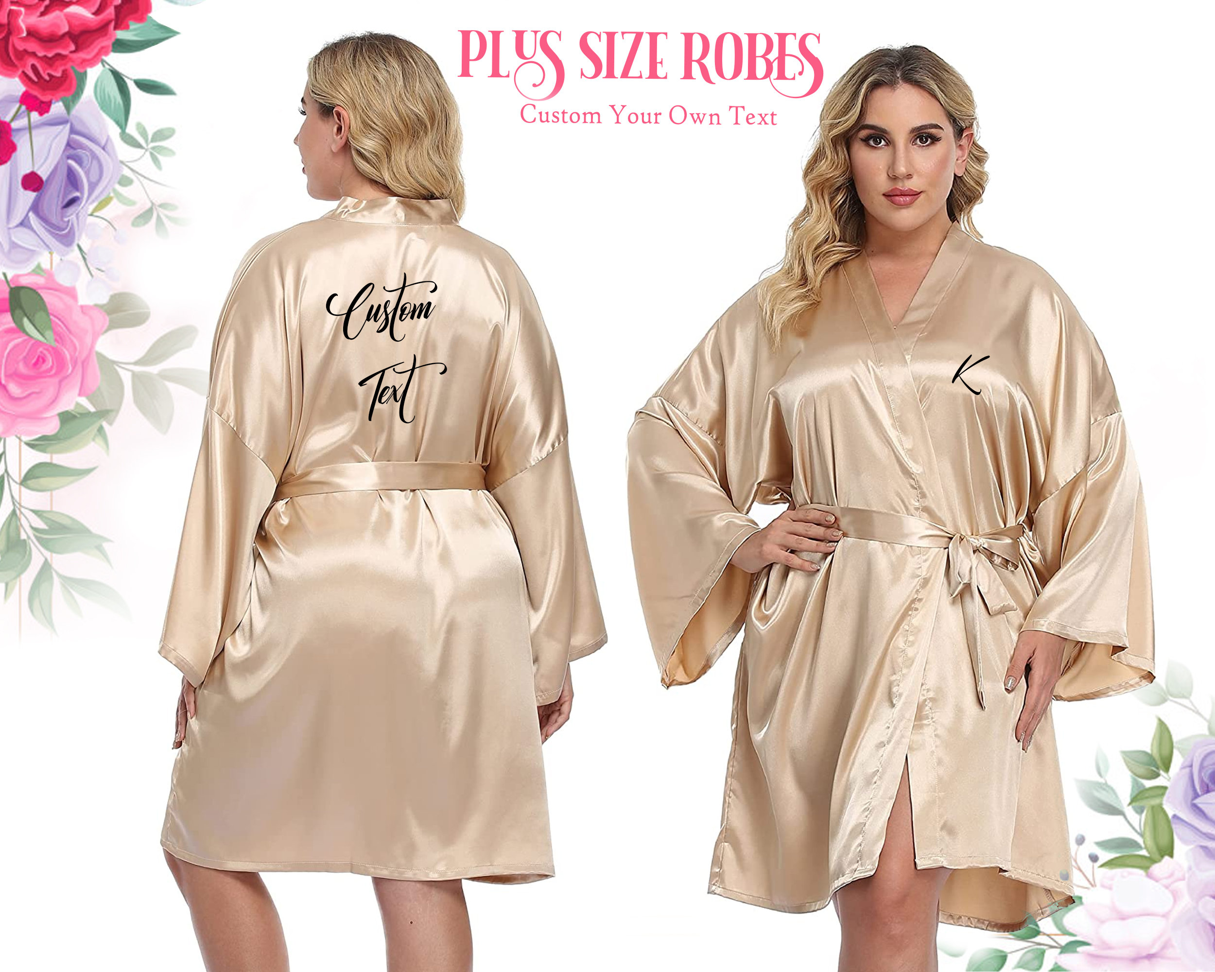 Women's plus size satin robes sales