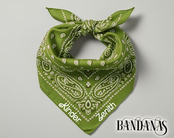Bandana con nombre personalizado, 100 % algodón, bufanda, bandana personalizada, roja, negra, blanca, azul, rosa, amarilla y más colores. Bandana personalizada.