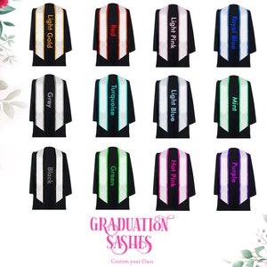Customized Graduation Sash Custom Graduation Sash Personalized Sash Custom Text Sash Custom Sash Graduation Stoles image 3