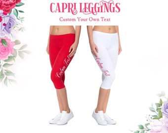 Personalized Capri Gym Capri 3/4 Capri Pants Workout Capri Yoga Capri Custom Print Capri Custom Gift For Her Capri leggings Exercise Capri