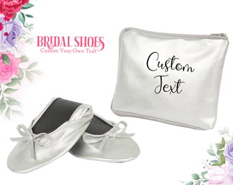 Wedding Bridal flats shoes , Bridesmaids Flats, Wedding Slippers, Ballet Flats, Foldable Flats, Slippers for Wedding, Bridesmaid Slippers.