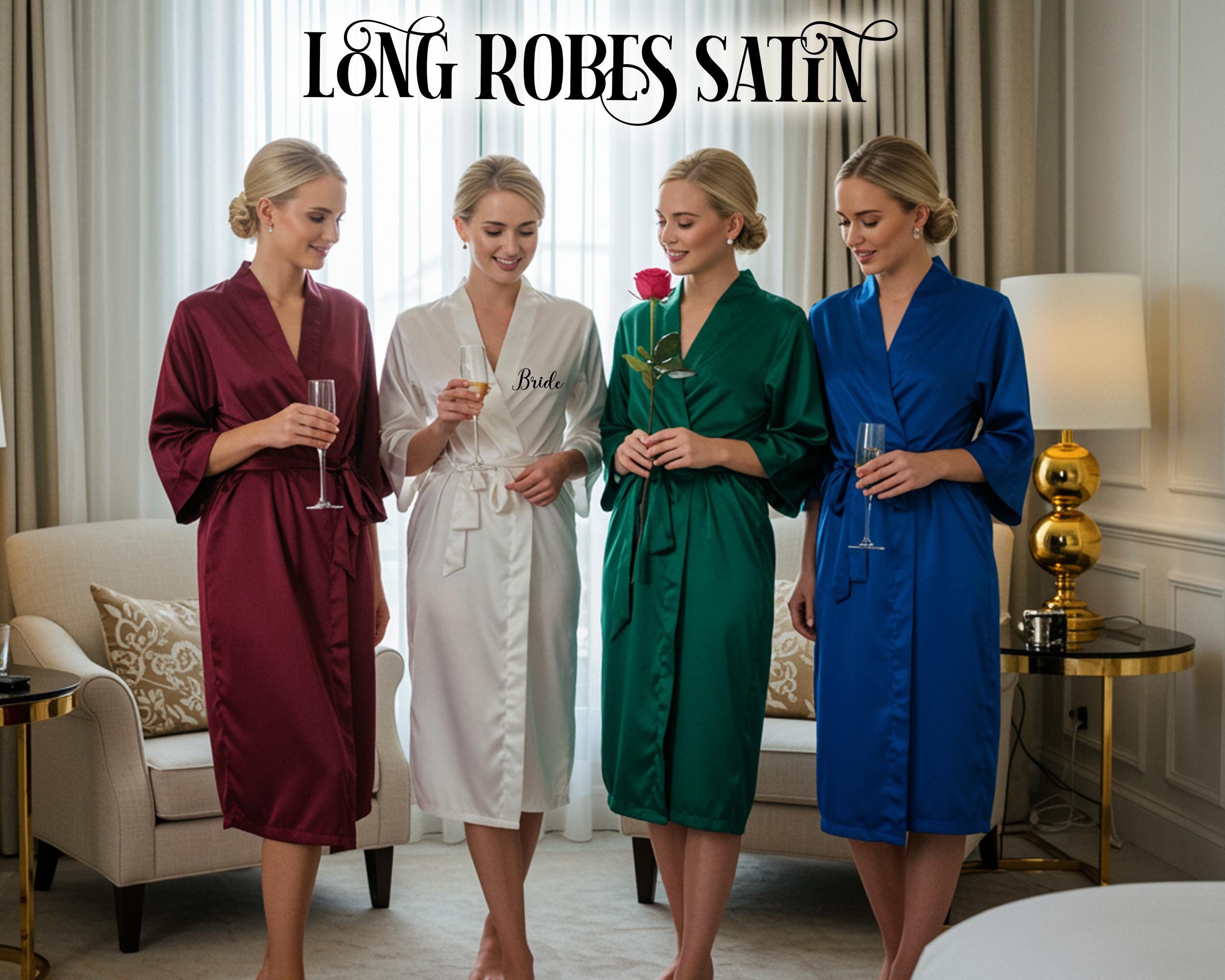 6xl Robe Personalized Bridal Bridesmaids Robes | Custom Long Sleeve Robes | Plus ...