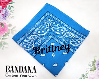 Bandana personalizada 100% algodón Bufanda Bandana Bandana personalizada Rojo Negro Blanco Azul Rosa Amarillo y más colores envoltura facial