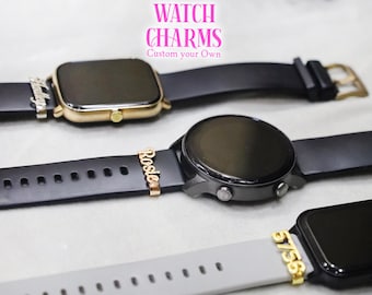 Charm con nome Apple Watch Bar / Charm con nome personalizzato per cinturino dell'orologio / Accessorio per orologio / Charm per orologio in argento / Charm per orologio personalizzato / Regalo per lei