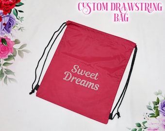 Kordelzugbeutel | Benutzerdefinierte Name Kordelzug Tasche | Benutzerdefinierte Turnbeutel | Brautparty Kordelzugbeutel | Geschenk für sie Hochzeitsgeschenk