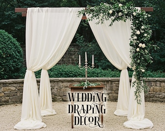 Wedding Draping Décor  Arch Drapes  Ceremony Backdrop Fabric Arbor Draping Wedding Arch Decoration Reception Decor Garden Wedding Style