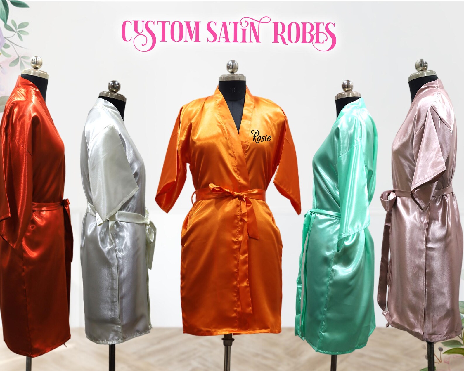 Custom Pattern Robe Custom Set of Robes Kimono Robes Bridal Robe Personalized Robe ...