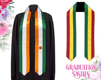 All Country Flag Graduation Stoles Sash - Graduation Sash - Your Country Flag Sash - Mixed Flag Sash - Grad Stoles