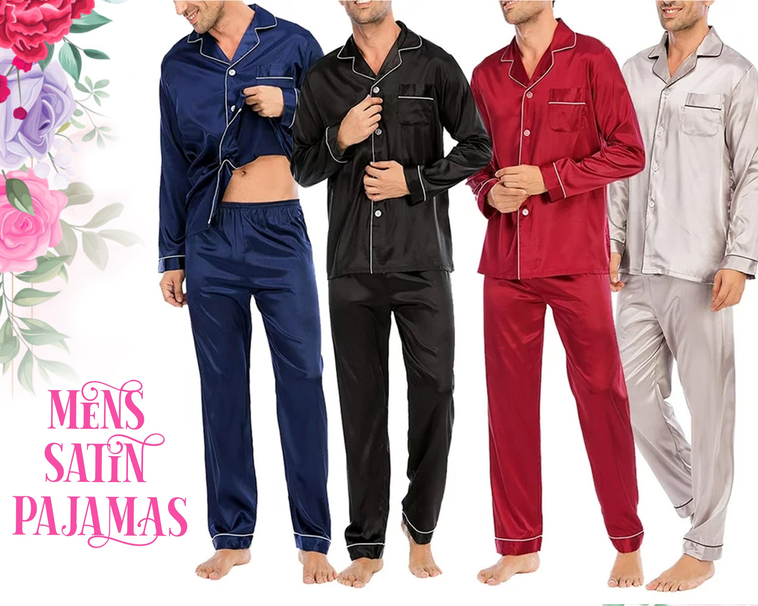 Silk Pajamas for Women's Satin Pyjama Set Long Sleeve Casual Sleepwear  Nightwear Comfortable Loungewearr Satin,Pink (Pink M)