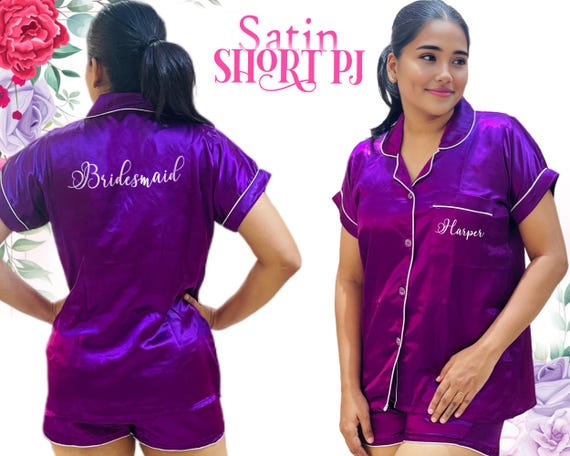 Personalized Pajamas Set Bridesmaid Pajamas Short Set Bride Squad