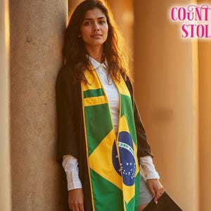 Your Country Flag Stole - All Mixed Country Flag Graduation Stoles - Graduation Stoles - Flag Grad Stole - Grad Gift Stoles