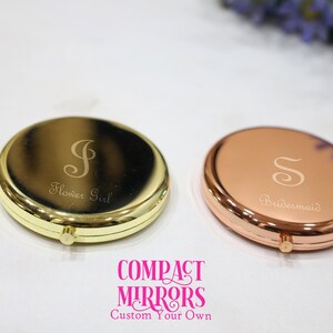 Espejo compacto personalizado grabado con láser, espejo de maquillaje portátil plegable de bolsillo, regalo para ella, espejo de aumento cosmético de mano redondo de doble cara