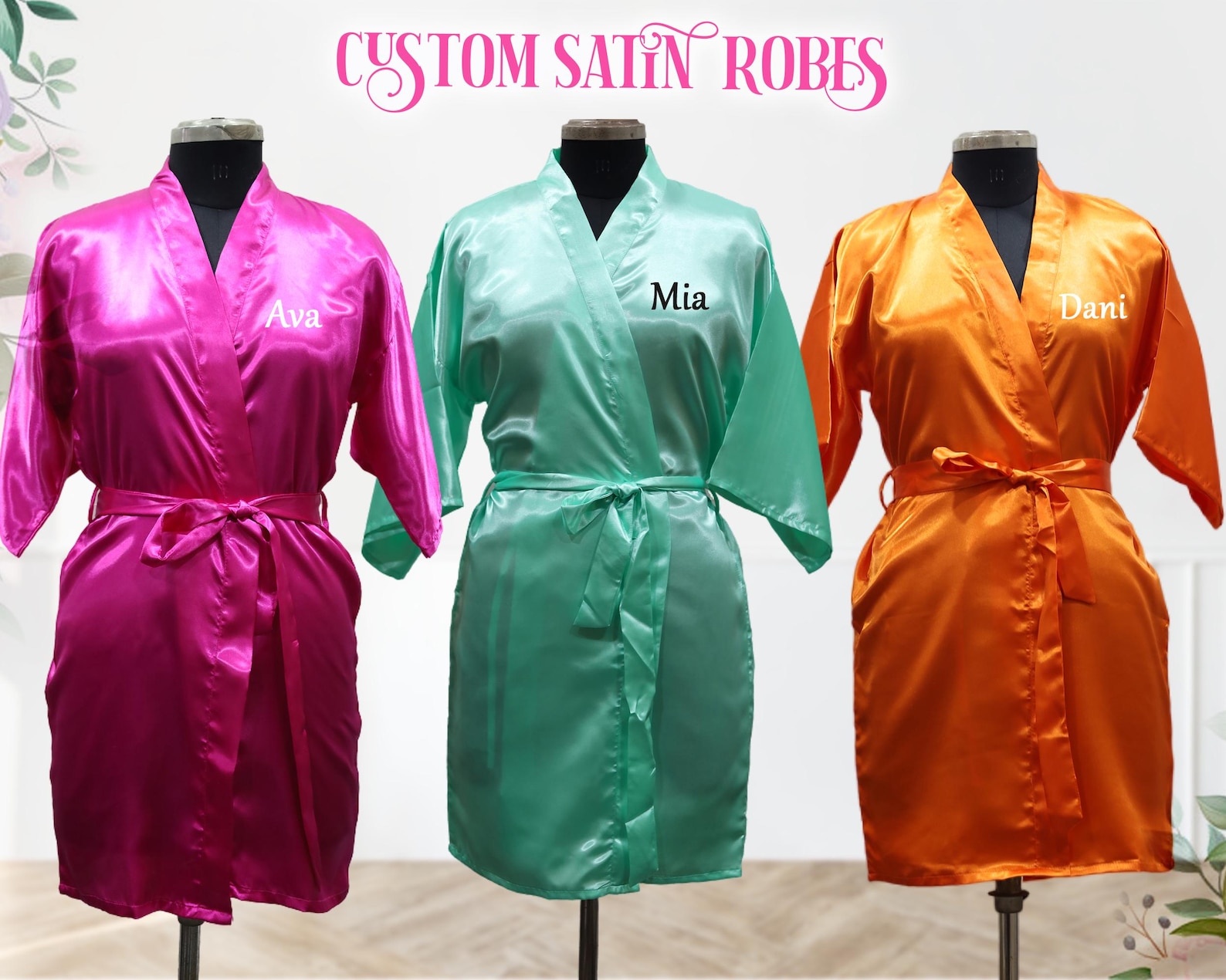 Custom Set of Robes Kimono Robes Bridal Robe Personalized Robe ...